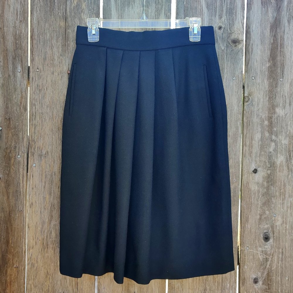 Vintage Black Wool Evan Piccone Skirt | Tag Size 10 | Made in USA